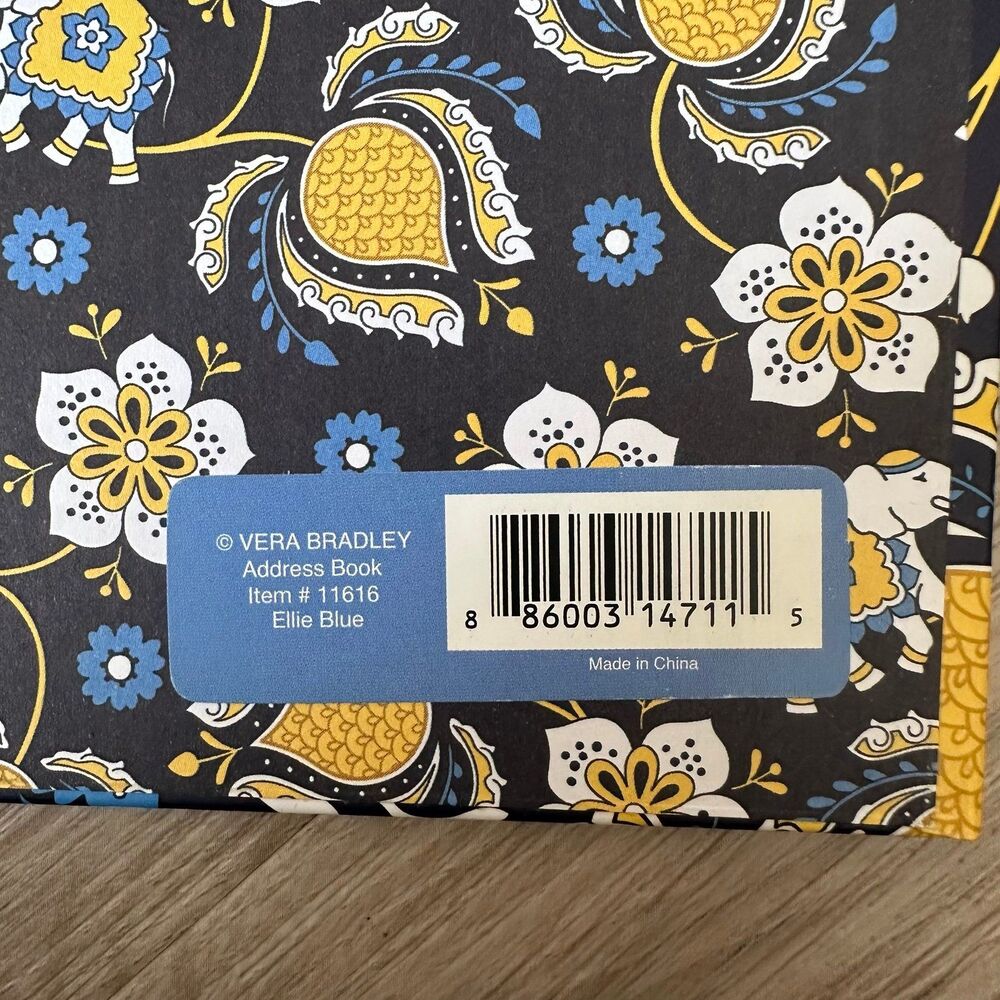 Vera Bradley Address Book Binder Style Ellie Blue Pattern Item #11616 NEW - Picture 7 of 7